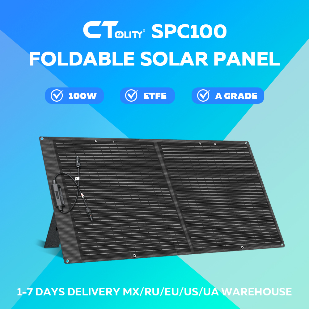 Folding Solar Panel - CTOLITY SPC100 100W Foldable Solar Panel