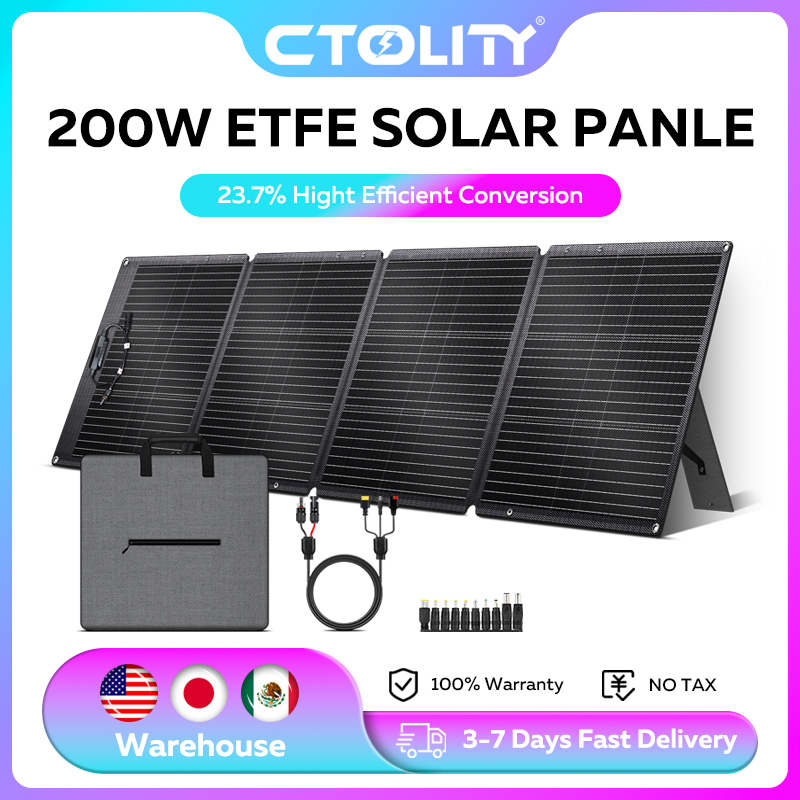Folding Solar Panel - CTOLITY ETFE 200W Foldable Solar Panels